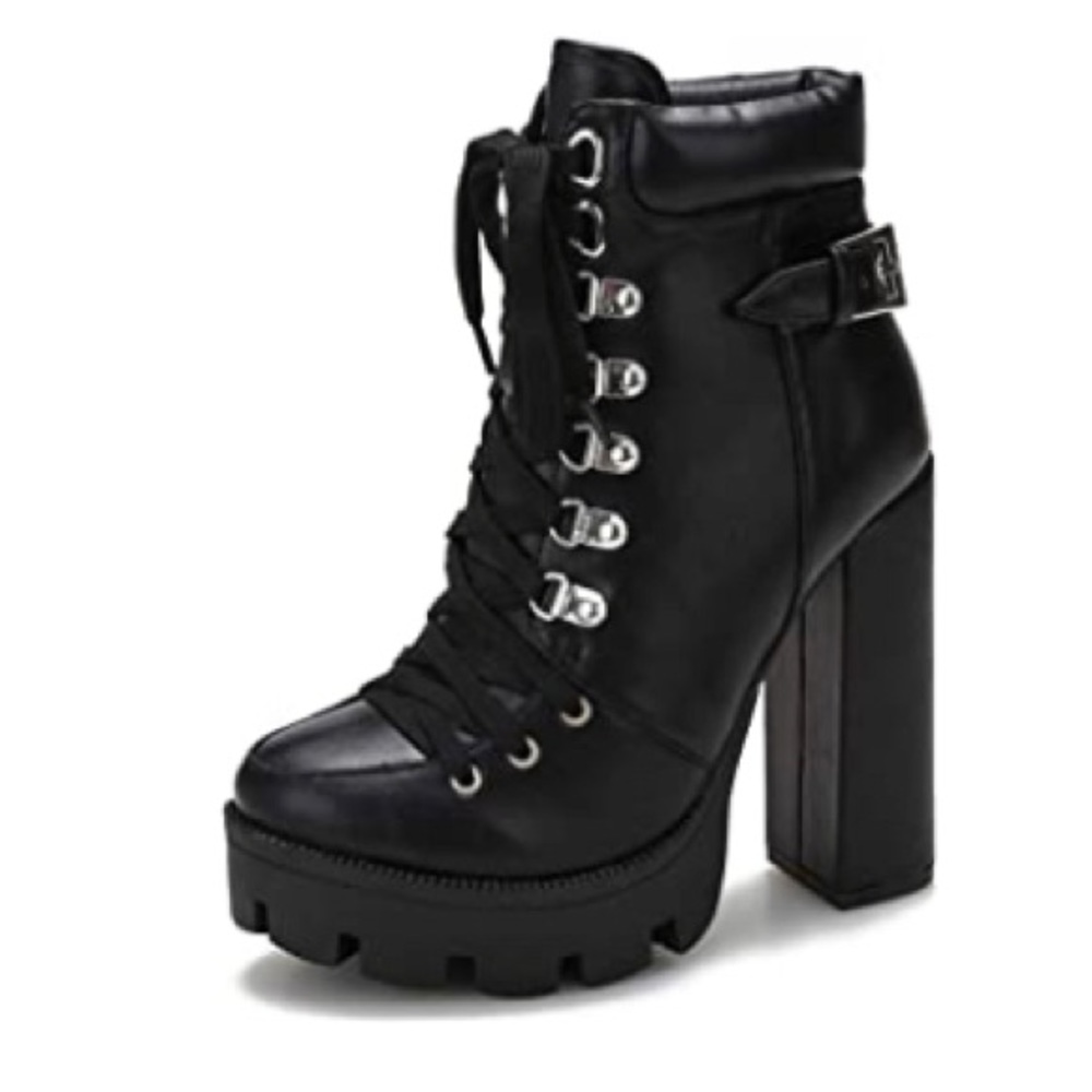 Black platform combat boots or make an offer